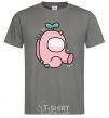 Men's T-Shirt Among us pink with leaves dark-grey фото