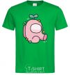 Men's T-Shirt Among us pink with leaves kelly-green фото