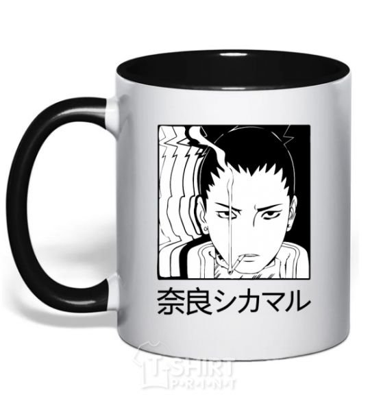 Mug with a colored handle Shikamaru black фото