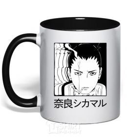 Mug with a colored handle Shikamaru black фото