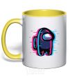 Mug with a colored handle Among us, the shift yellow фото