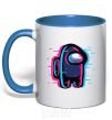 Mug with a colored handle Among us, the shift royal-blue фото