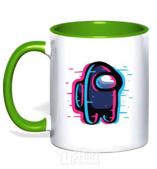 Mug with a colored handle Among us, the shift kelly-green фото