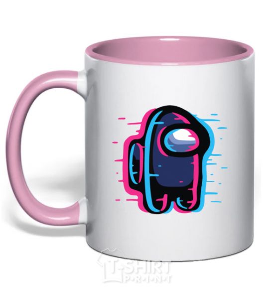 Mug with a colored handle Among us, the shift light-pink фото
