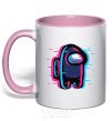 Mug with a colored handle Among us, the shift light-pink фото