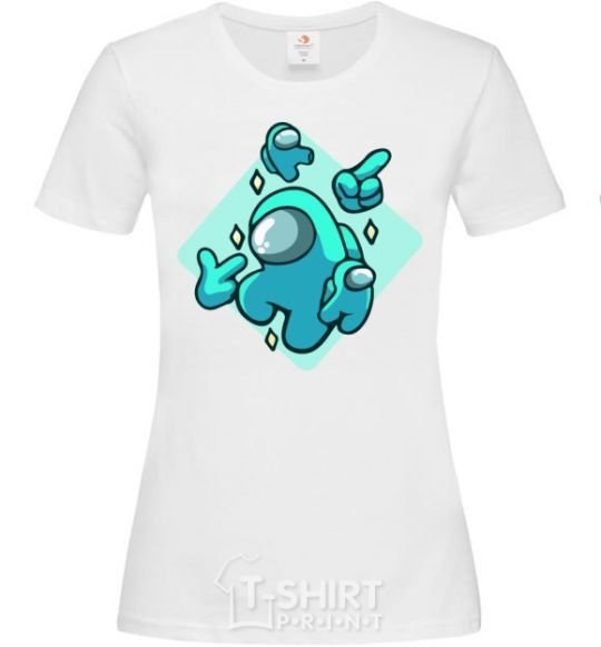 Women's T-shirt Among us turquoise White фото