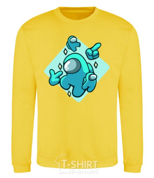 Sweatshirt Among us turquoise yellow фото