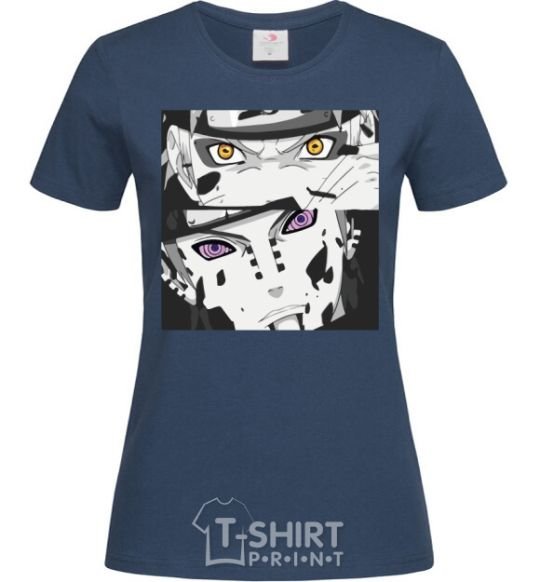 Women's T-shirt Naruto eyes navy-blue фото