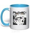 Mug with a colored handle Naruto eyes sky-blue фото