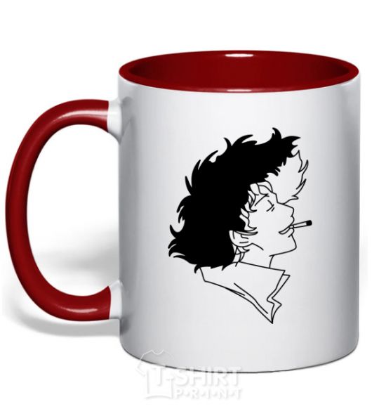 Mug with a colored handle Cowboy bepop red фото