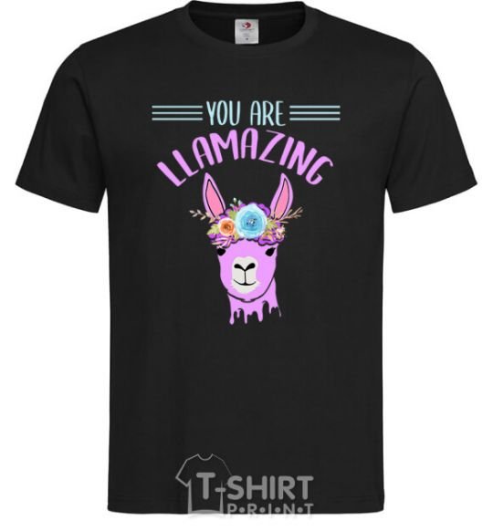 Men's T-Shirt You are llamazing black фото