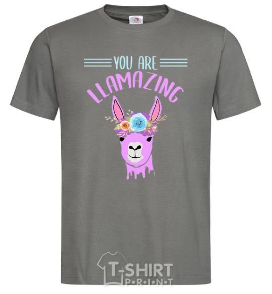 Men's T-Shirt You are llamazing dark-grey фото