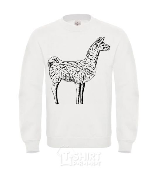 Sweatshirt Llama black outline White фото