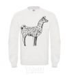 Sweatshirt Llama black outline White фото