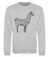 Sweatshirt Llama black outline sport-grey фото