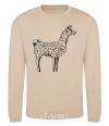 Sweatshirt Llama black outline sand фото