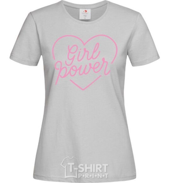 Women's T-shirt Girl power web grey фото