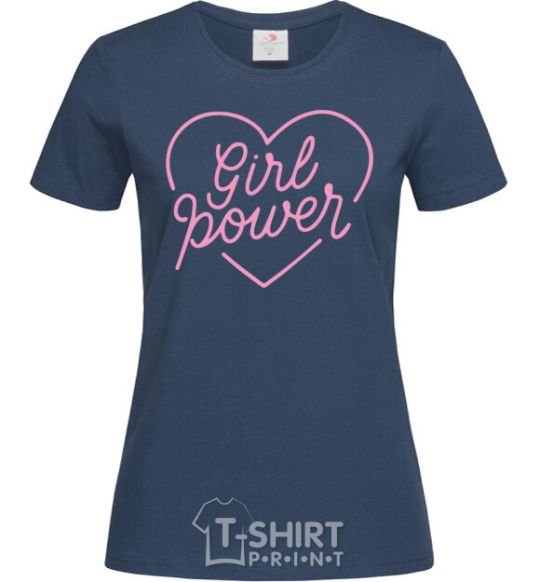 Women's T-shirt Girl power web navy-blue фото