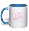 Mug with a colored handle Girl power web royal-blue фото
