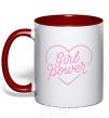 Mug with a colored handle Girl power web red фото