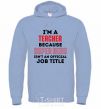 Men`s hoodie Teacher super hero sky-blue фото