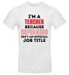 Men's T-Shirt Teacher super hero White фото