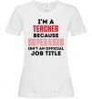 Women's T-shirt Teacher super hero White фото