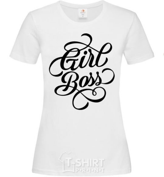 Women's T-shirt Girl boss White фото