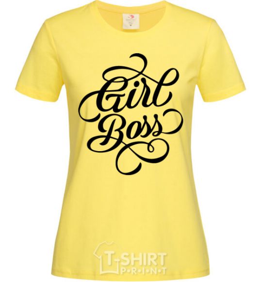 Women's T-shirt Girl boss cornsilk фото