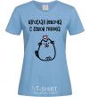 Women's T-shirt With a child's soul sky-blue фото