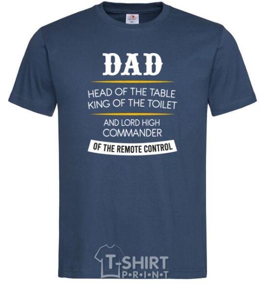 Men's T-Shirt Dad head and king navy-blue фото