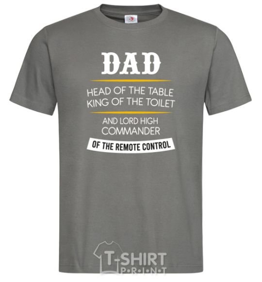 Men's T-Shirt Dad head and king dark-grey фото