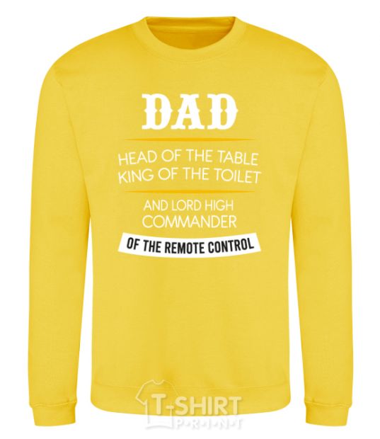 Sweatshirt Dad head and king yellow фото