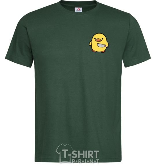 Men's T-Shirt A chicken with a knife bottle-green фото
