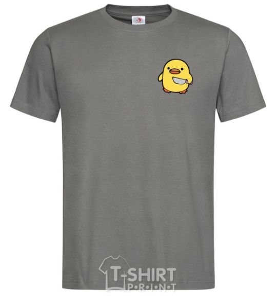 Men's T-Shirt A chicken with a knife dark-grey фото