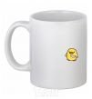 Ceramic mug A chicken with a knife White фото