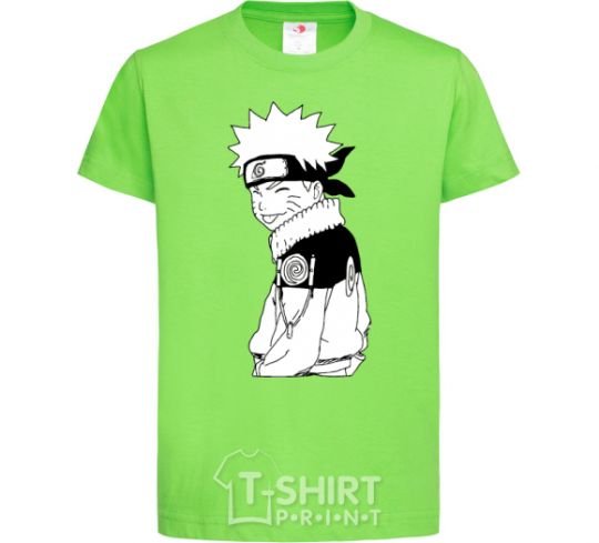 Kids T-shirt Naruto with a tongue orchid-green фото