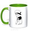 Mug with a colored handle Naruto with a tongue kelly-green фото
