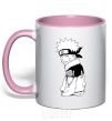 Mug with a colored handle Naruto with a tongue light-pink фото