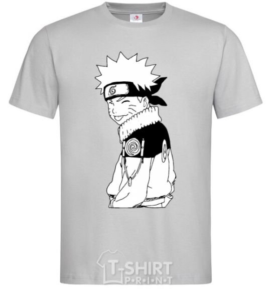 Men's T-Shirt Naruto with a tongue grey фото