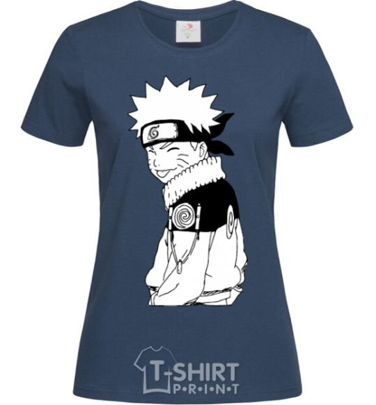 Women's T-shirt Naruto with a tongue navy-blue фото