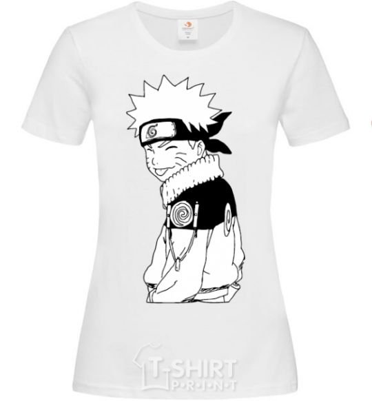 Women's T-shirt Naruto with a tongue White фото