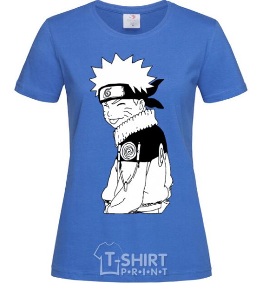 Women's T-shirt Naruto with a tongue royal-blue фото