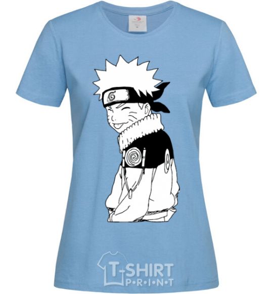 Women's T-shirt Naruto with a tongue sky-blue фото