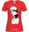 Women's T-shirt Naruto with a tongue red фото