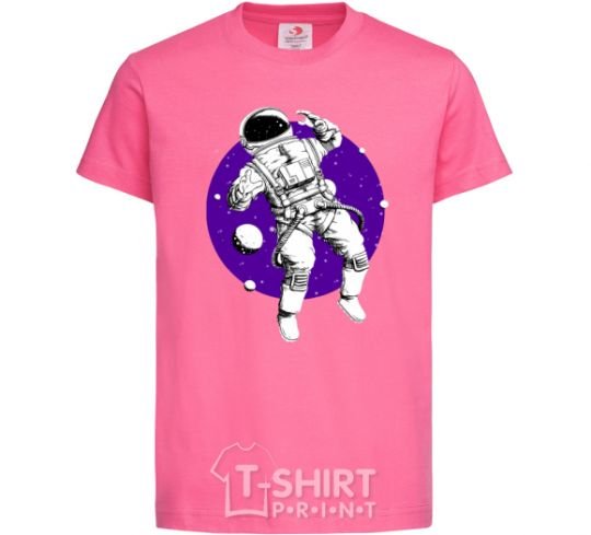 Kids T-shirt An astronaut in round space heliconia фото