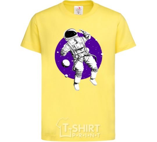 Kids T-shirt An astronaut in round space cornsilk фото