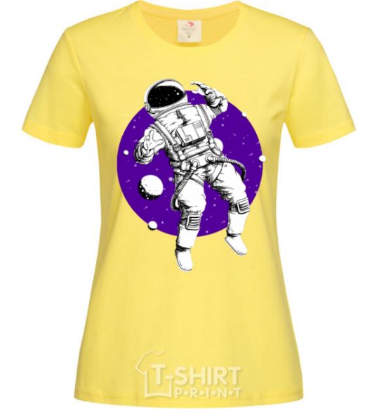 Women's T-shirt An astronaut in round space cornsilk фото