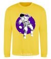 Sweatshirt An astronaut in round space yellow фото
