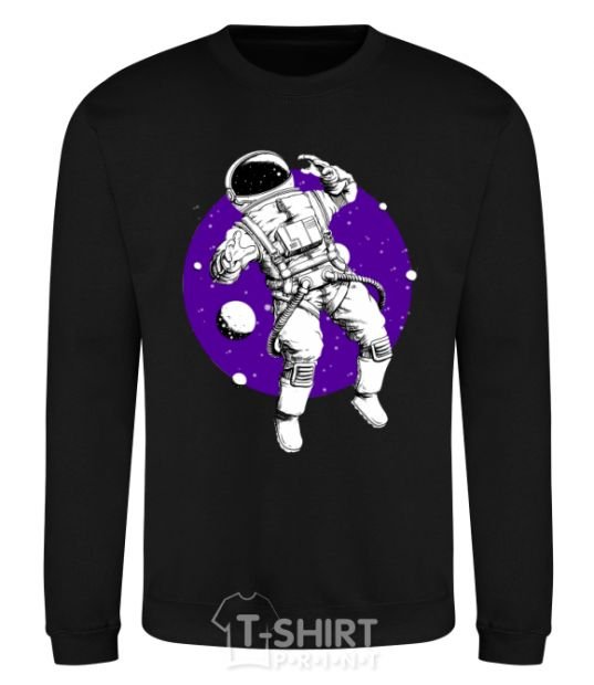 Sweatshirt An astronaut in round space black фото